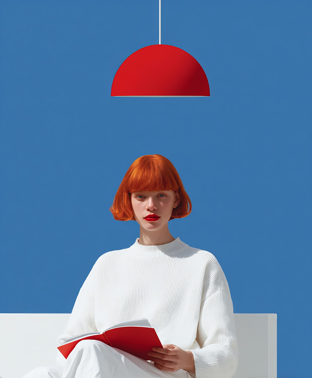 Rojo sobre azul